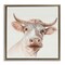 Stupell Industries Cream Beige Cow Framed Floater Canvas Wall Art Design by Errico & Slyp